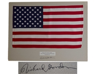 Apollo 12 Flown United States Flag, One of the Largest Apollo Flown Flags at 18 x 11.5 -- From the Collection of Richard Gordon Who States That the Flag Landed on the Lunar Surface